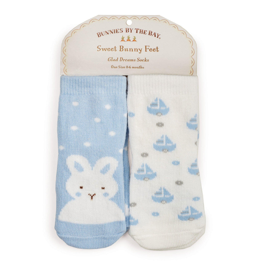 Baby Booties with Sailboat & Bunny Print