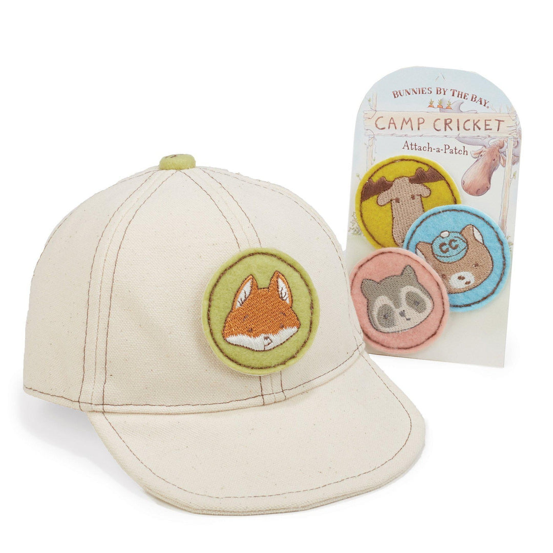 Toddler Hat with Interchangeable Patches – Cream Cotton Canvas