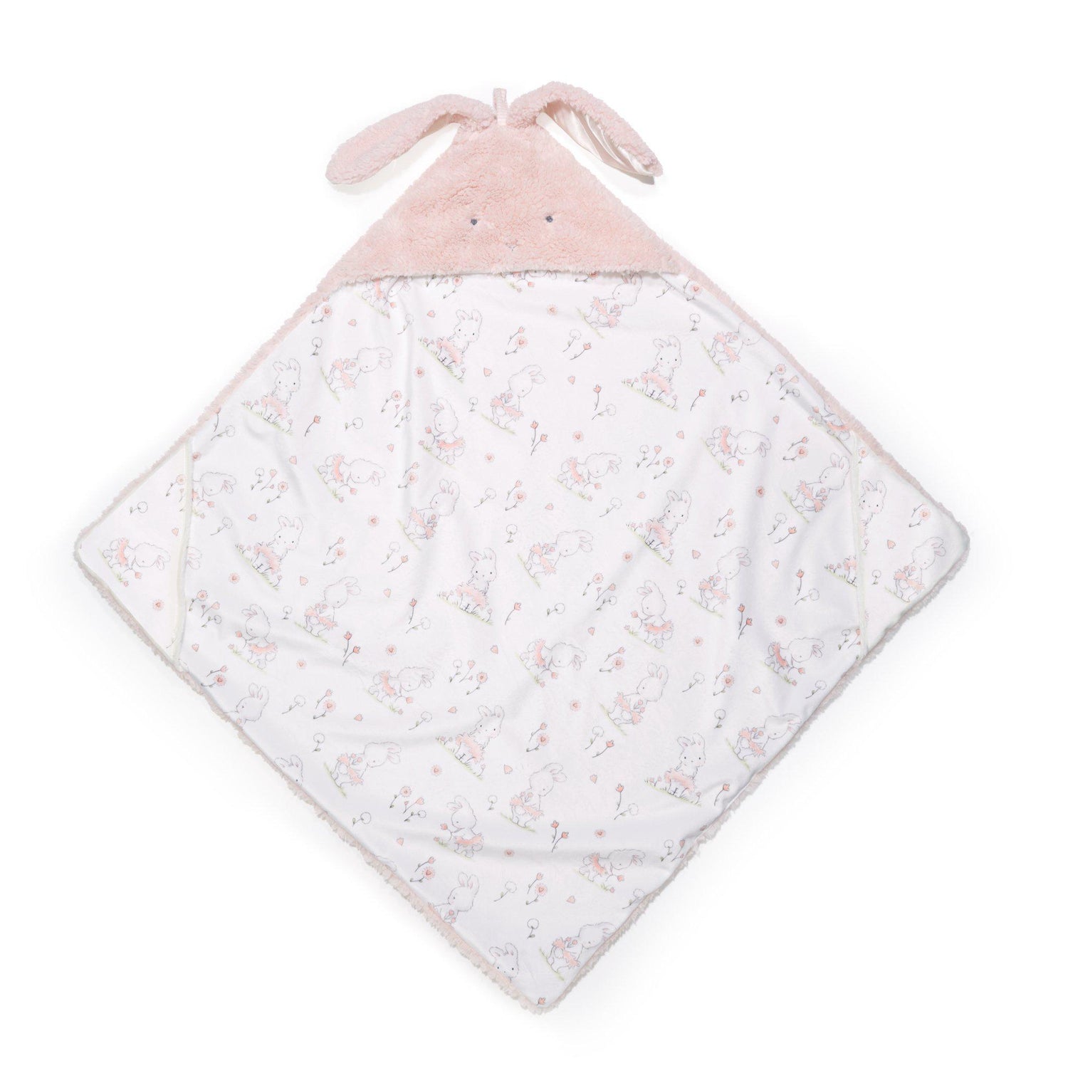 Hooded Baby Blanket – Blossom Bunny Pink