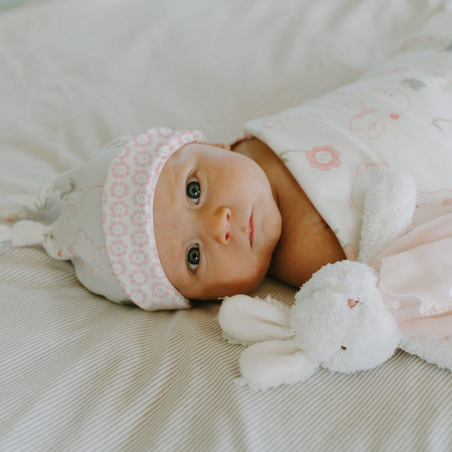 Blossom Bunny Kimono Romper and Hat Set