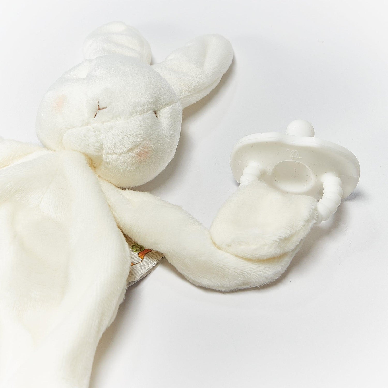 Plush Bunny Pacifier Holder – Bun Bun Silly Buddy, 10 in