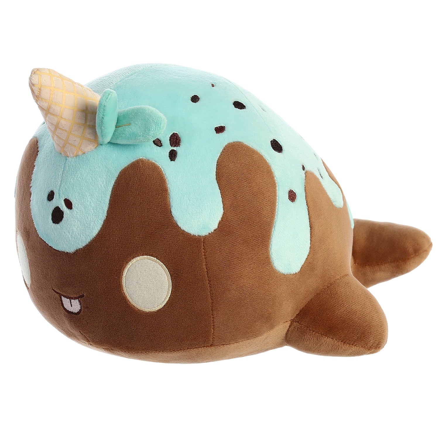 Tasty Peach Mint Chocolate Nomwhal Plush Toy, 12.5 in