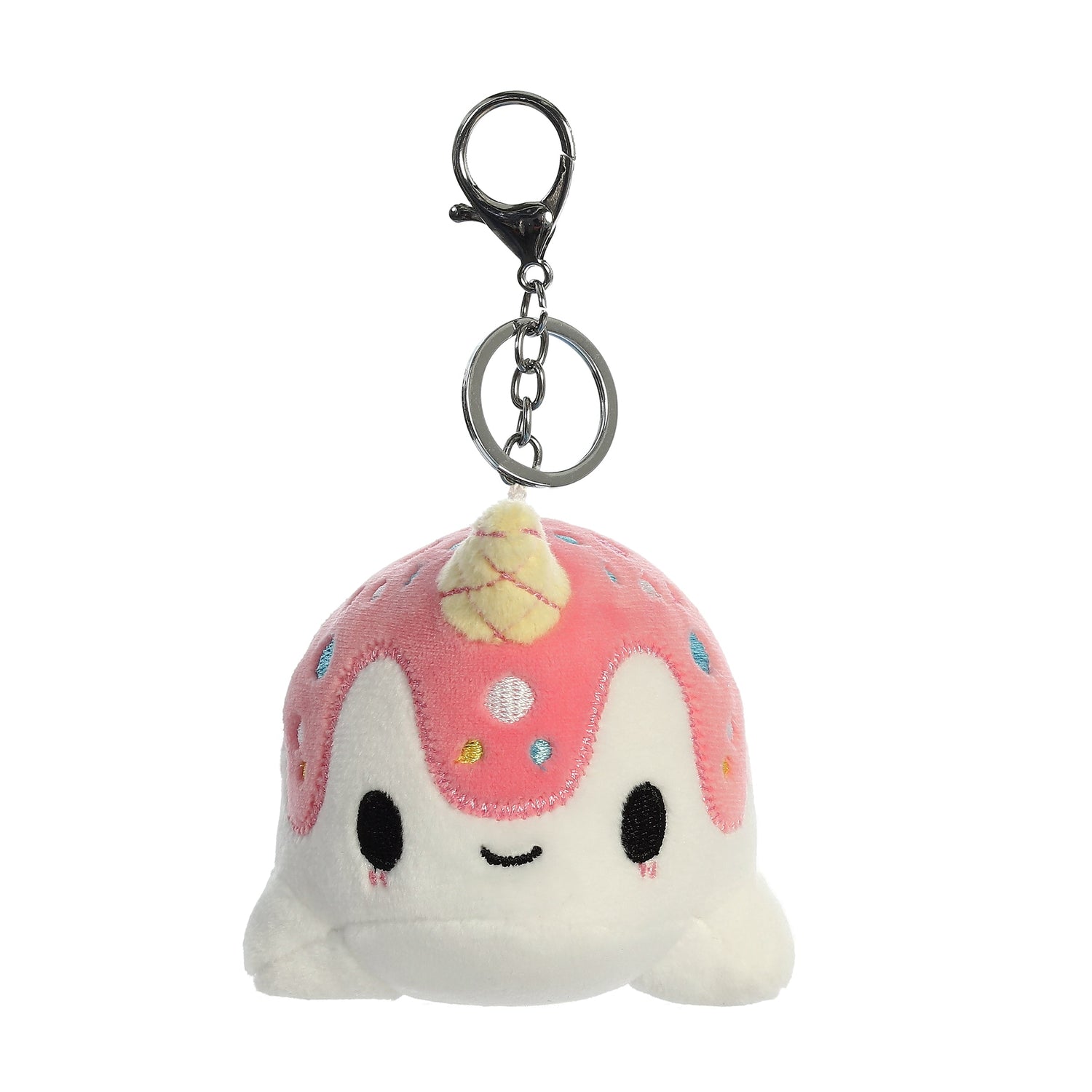 Tasty Peach Vanilla Berry Nomwhal Clip On Plush Toy, 4 in