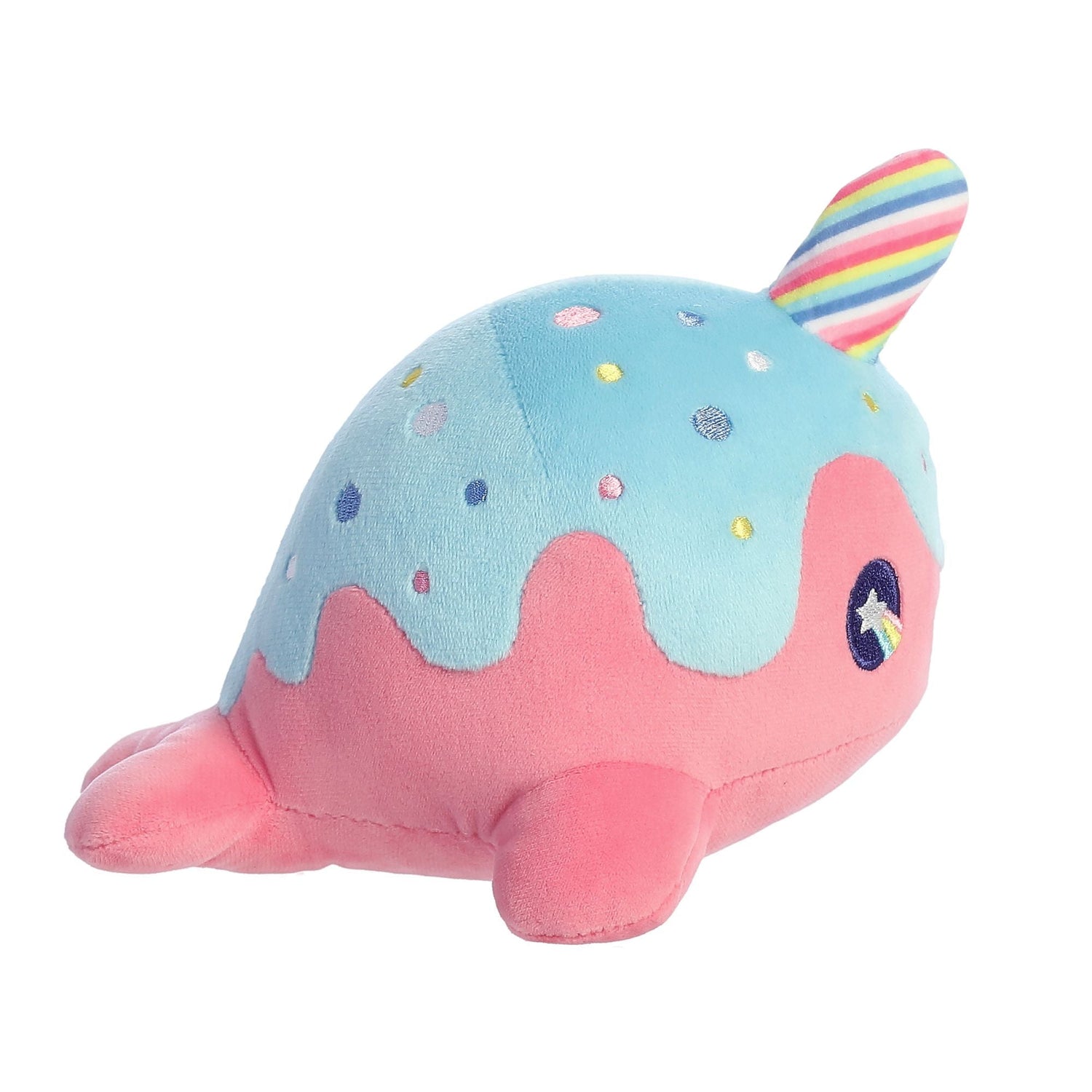 Tasty Peach Lollipop Nomwhal Plush Toy Stuffed Animal, 7 in