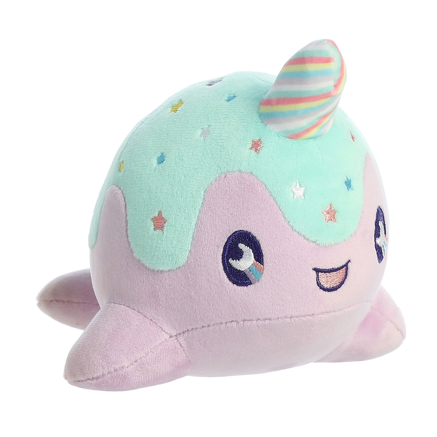 Tasty Peach Pastel Lollipop Nomwhal Plush Toy, 7 in