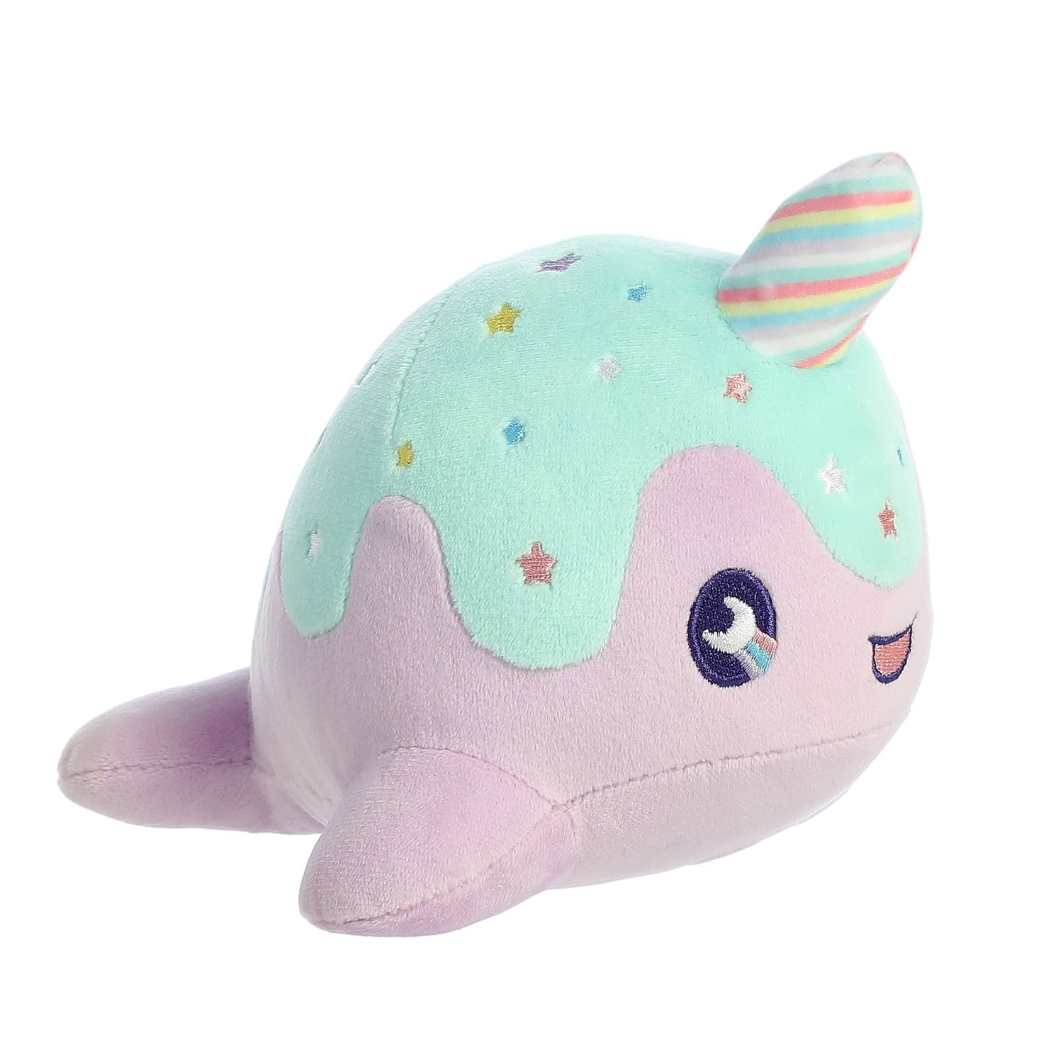 Tasty Peach Pastel Lollipop Nomwhal Plush Toy, 7 in