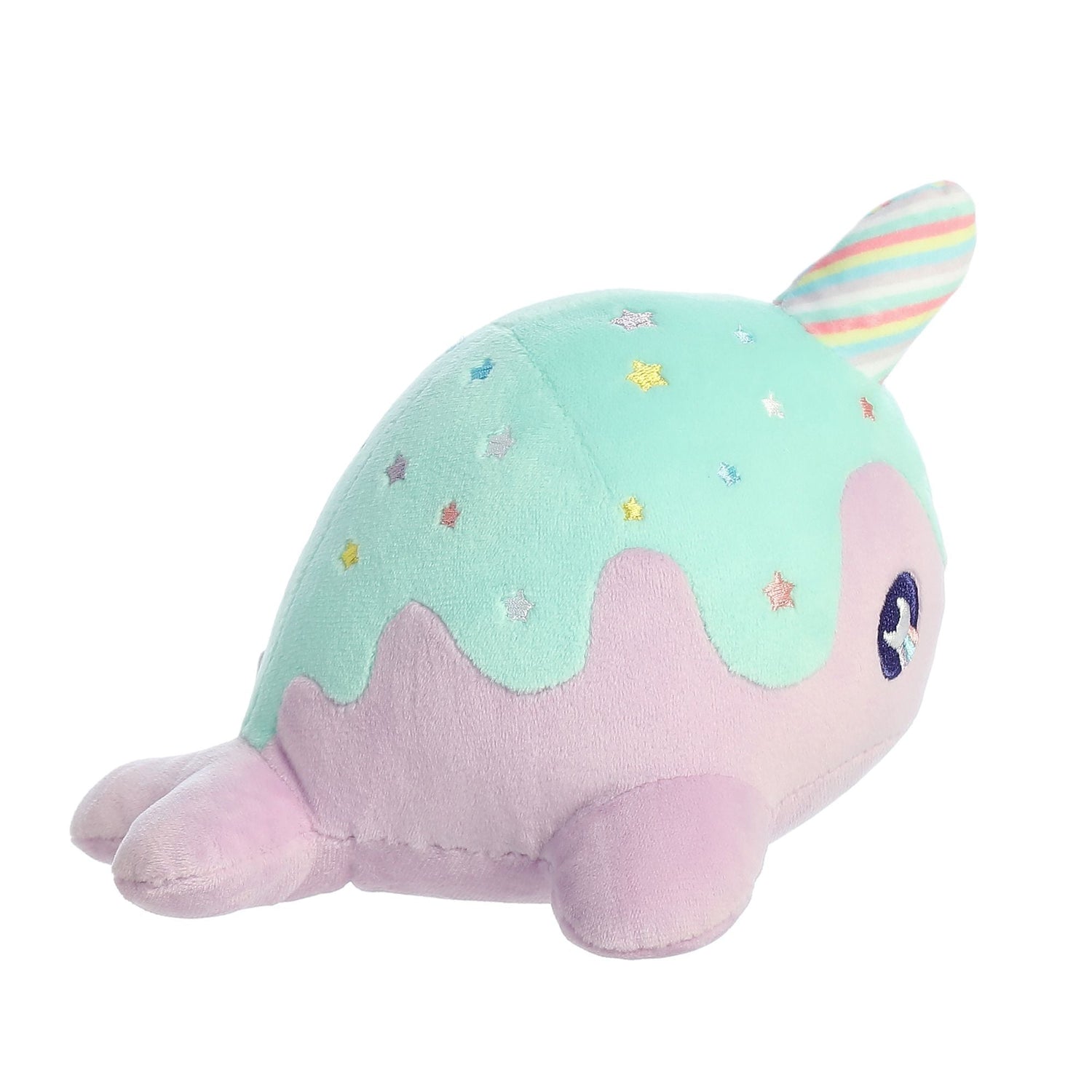 Tasty Peach Pastel Lollipop Nomwhal Plush Toy, 7 in