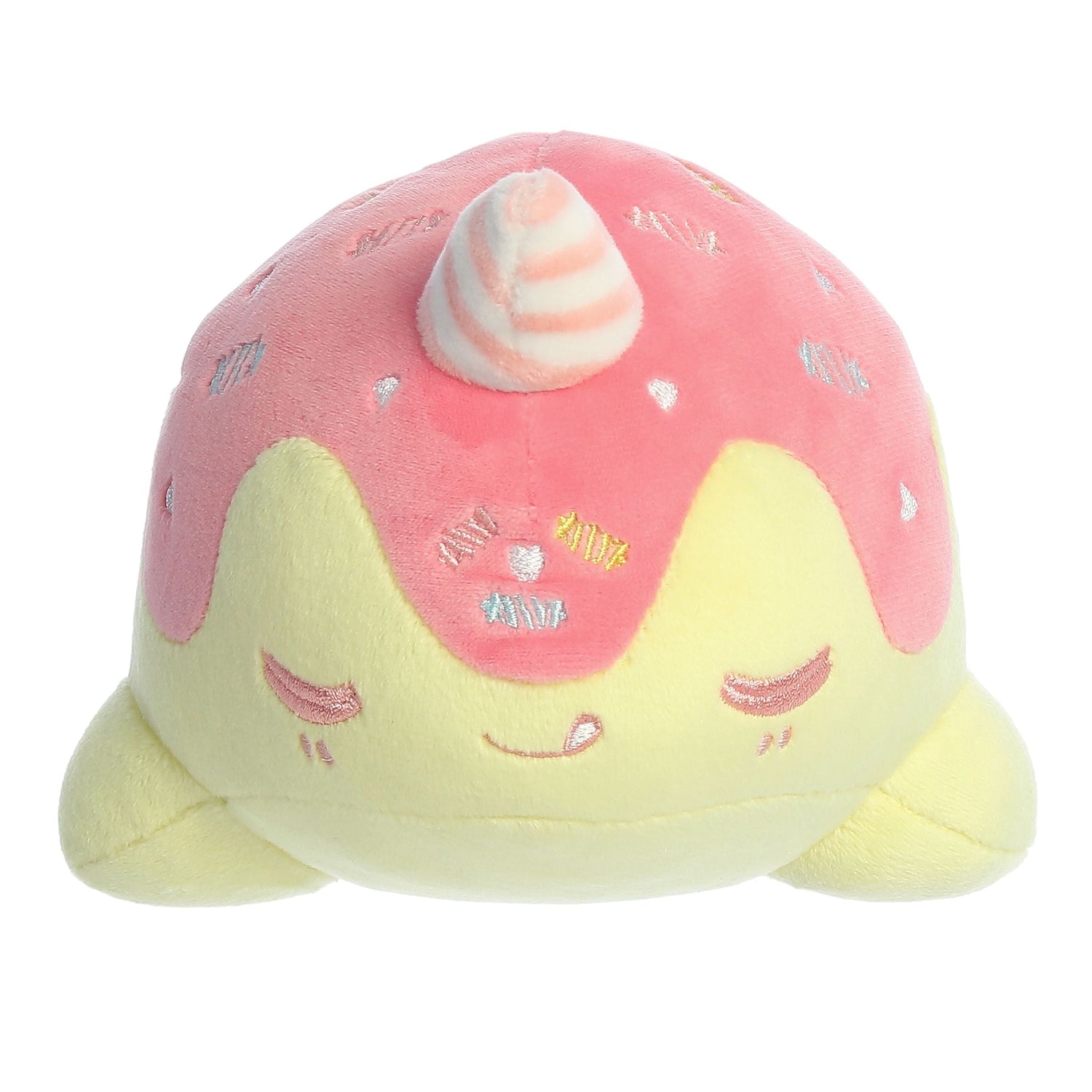 Tasty Peach Bubble Gum Nomwhal Plush Toy, 7 in