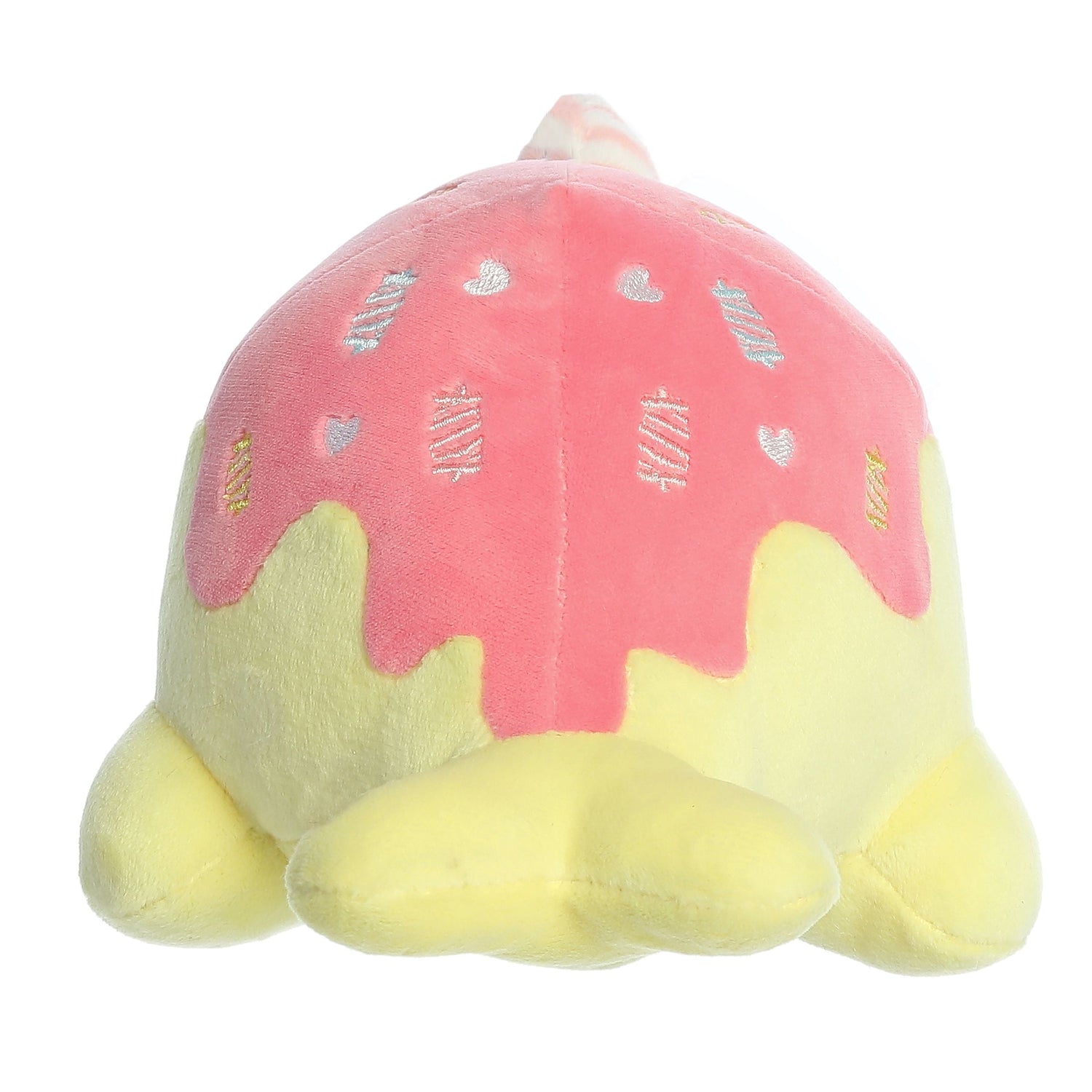 Tasty Peach Bubble Gum Nomwhal Plush Toy, 7 in