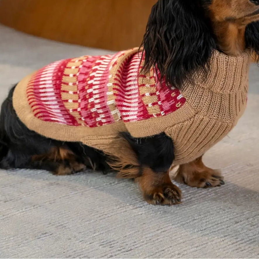Ice Cherry Alpaca Blend Dog Sweater