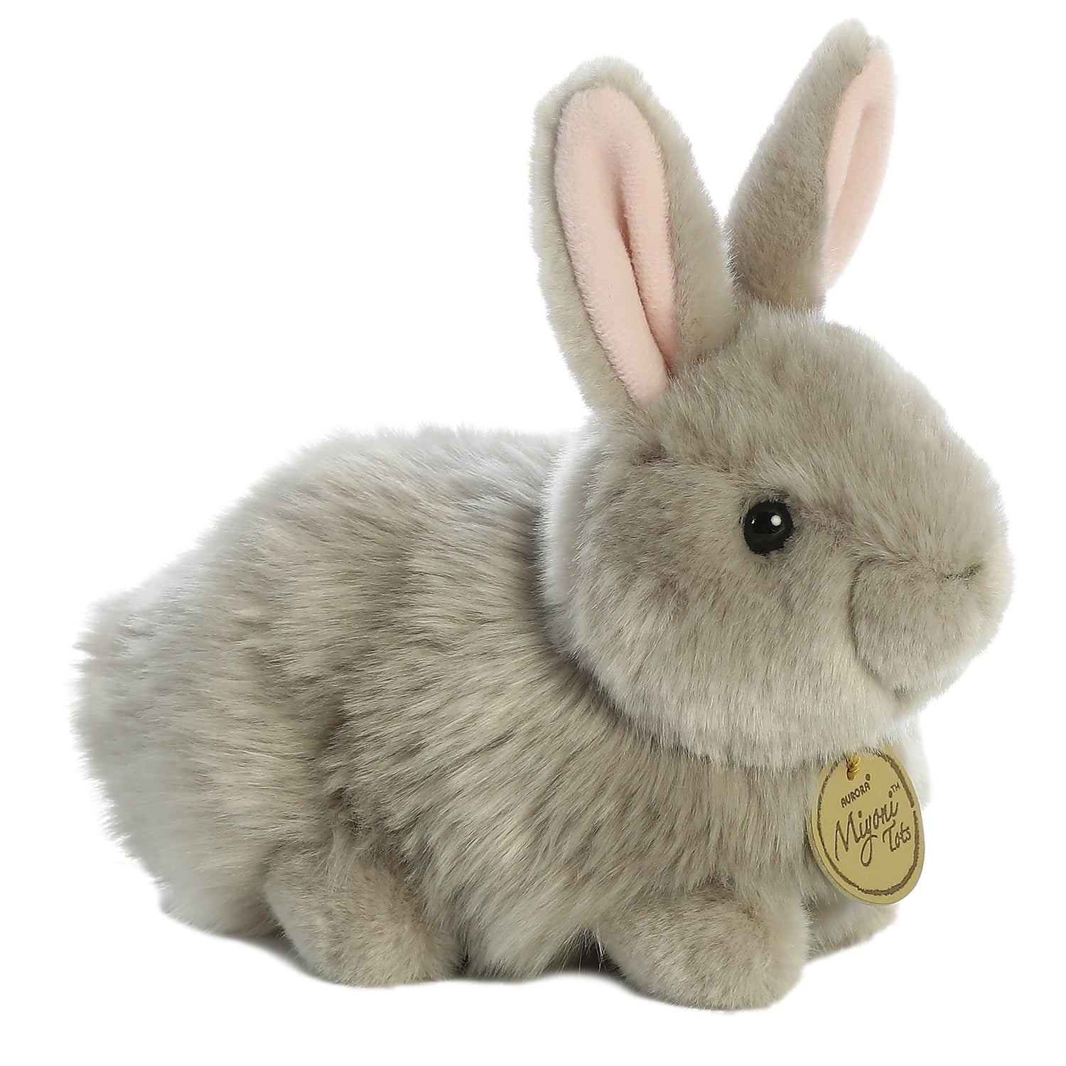 Miyoni Angora Bunny Grey Plush Toy Stuffed Animal, 7.5 in