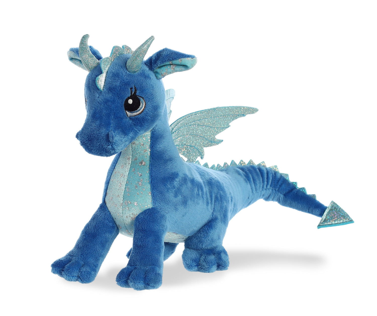 Sparkle Tales Indigo Dragon Plush Toy Stuffed Animal, 12 in