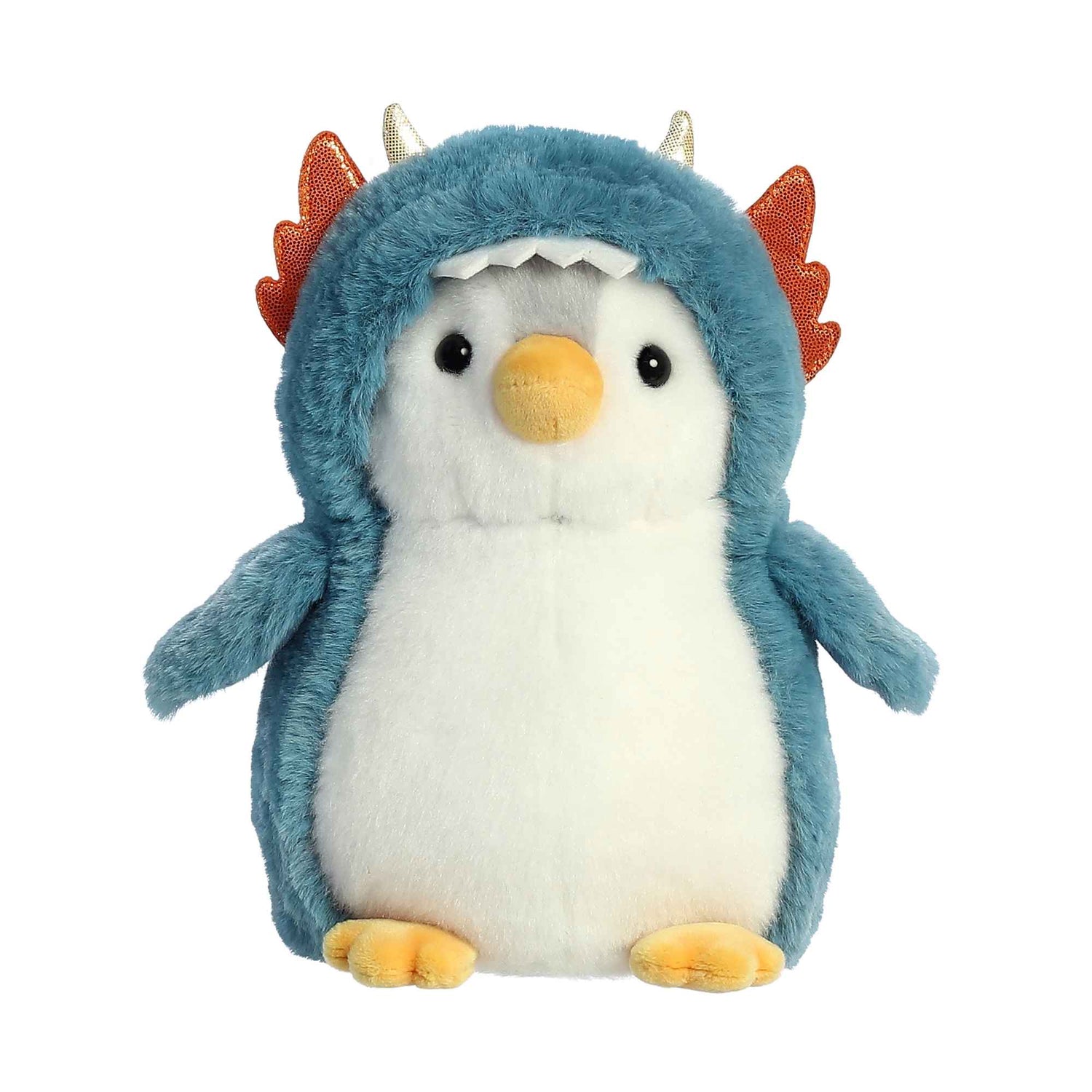 PomPom Penguin Dragon Plush Toy Stuffed Animal, 7 in