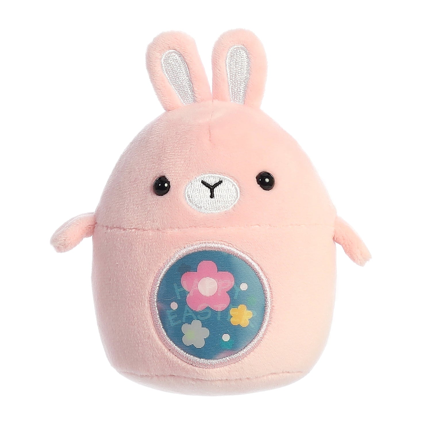 Spring Happy Easter Bunny Pink Plush Toy, 3.5 in