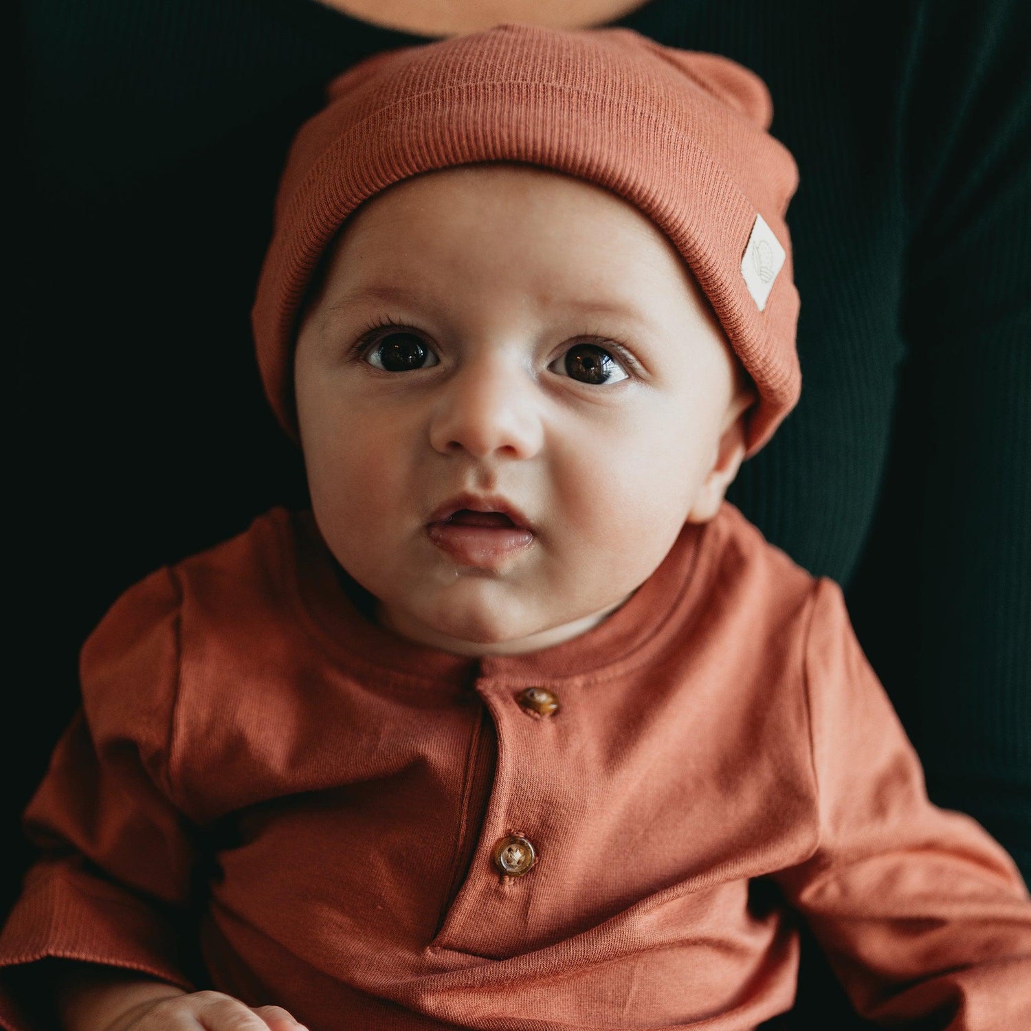 Organic Bunny Ears Cap - Paprika