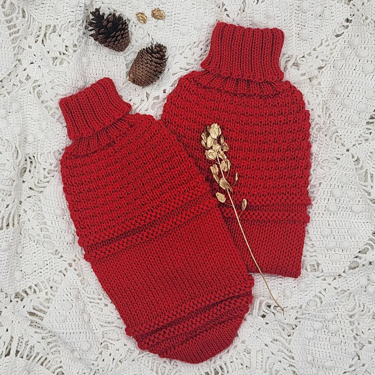 Red Alpaca Blend Dog Sweater