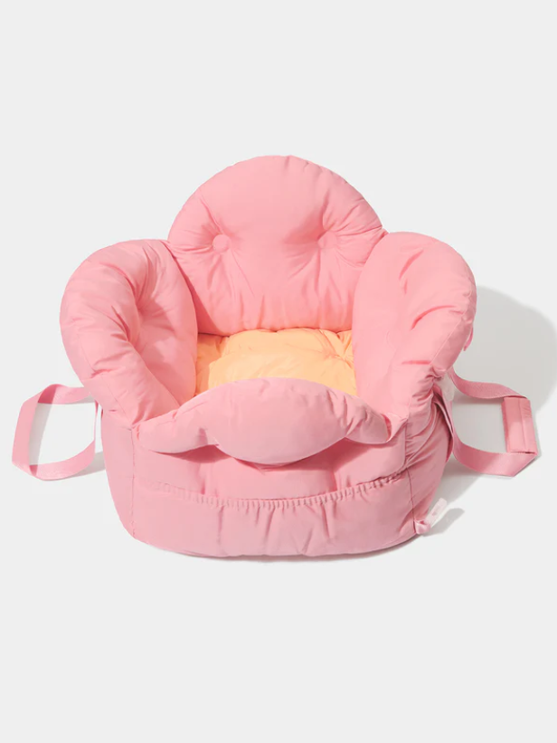 Pet Car Seat Carrier – Flora Theme, Pink, 16.1×16.1×13 in