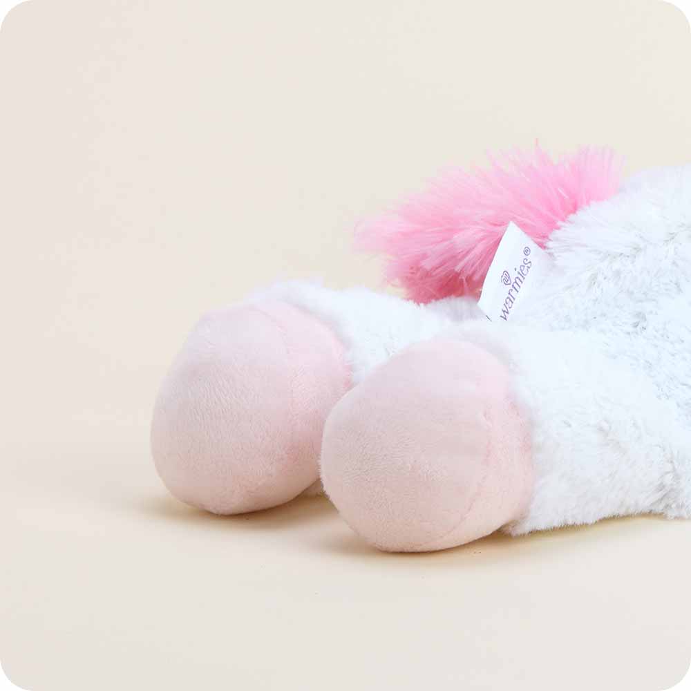 Unicorn Blankie – Heatable Plush with Attached Satin Blanket