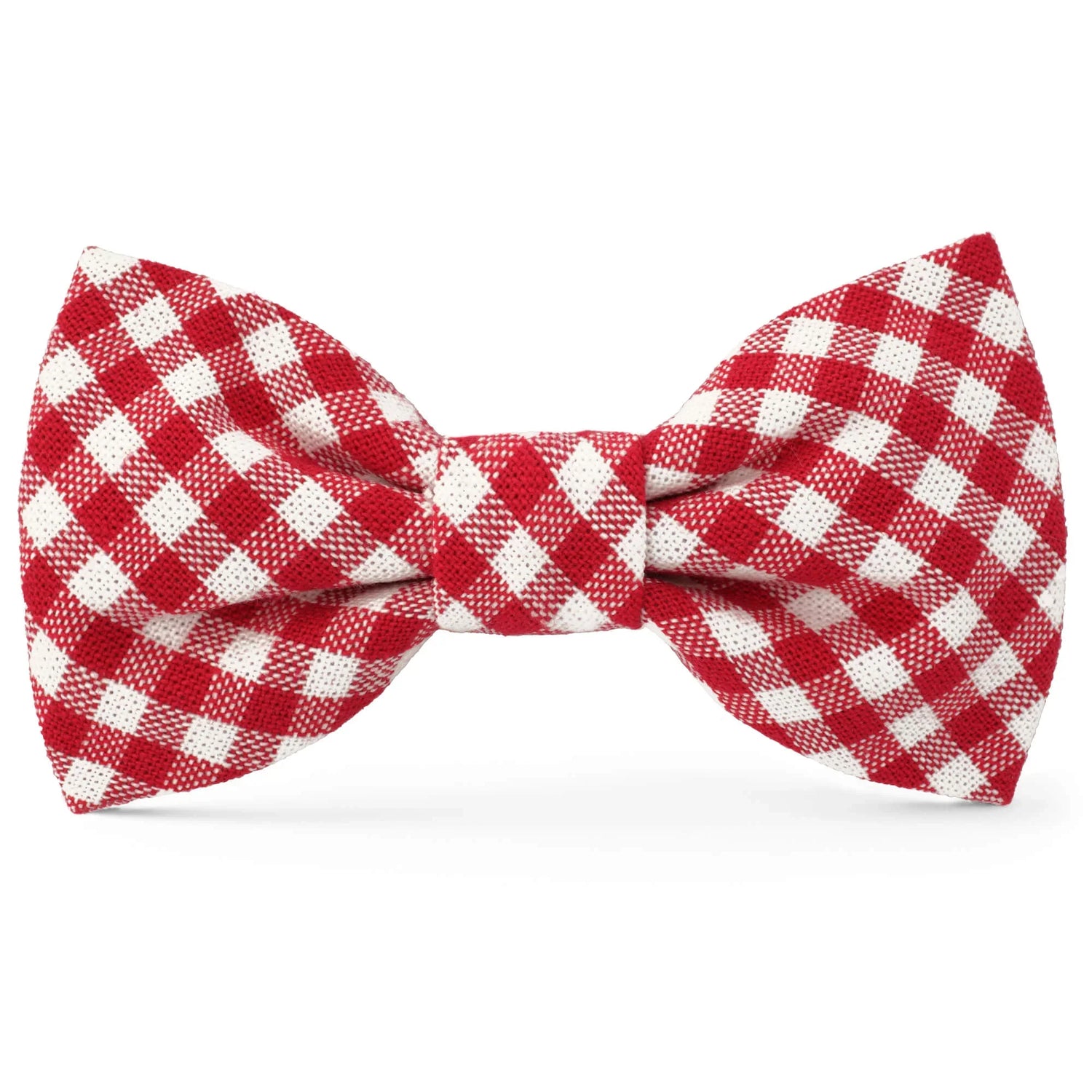 Red Gingham Dog Collar with Removable Bow