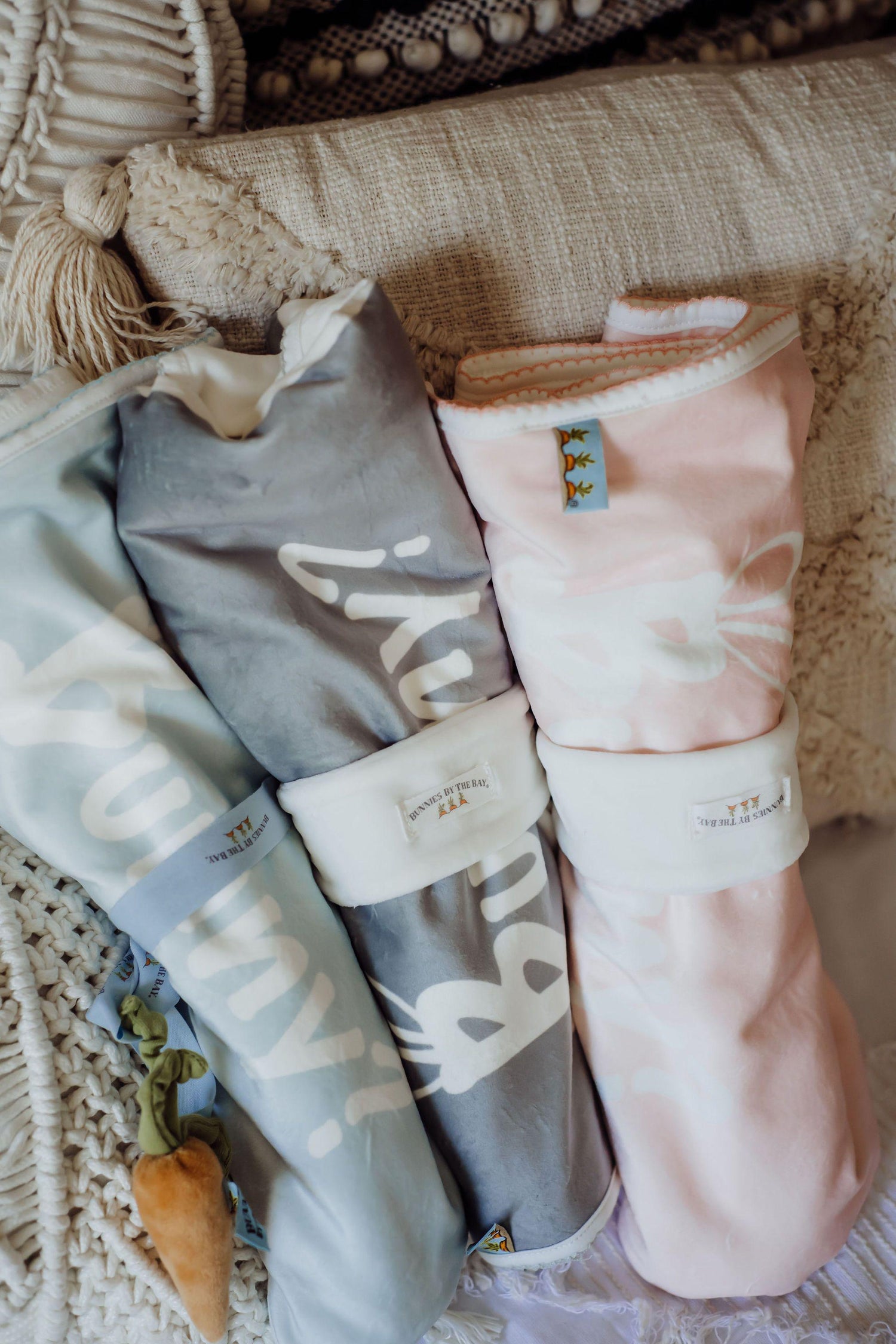 Bloom Who's a Bunny Receiving Blanket