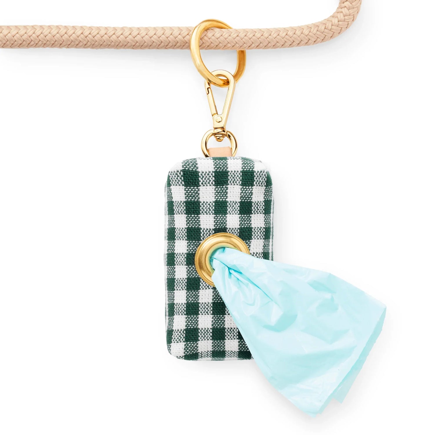 Woven Gingham Poop Bag Holder