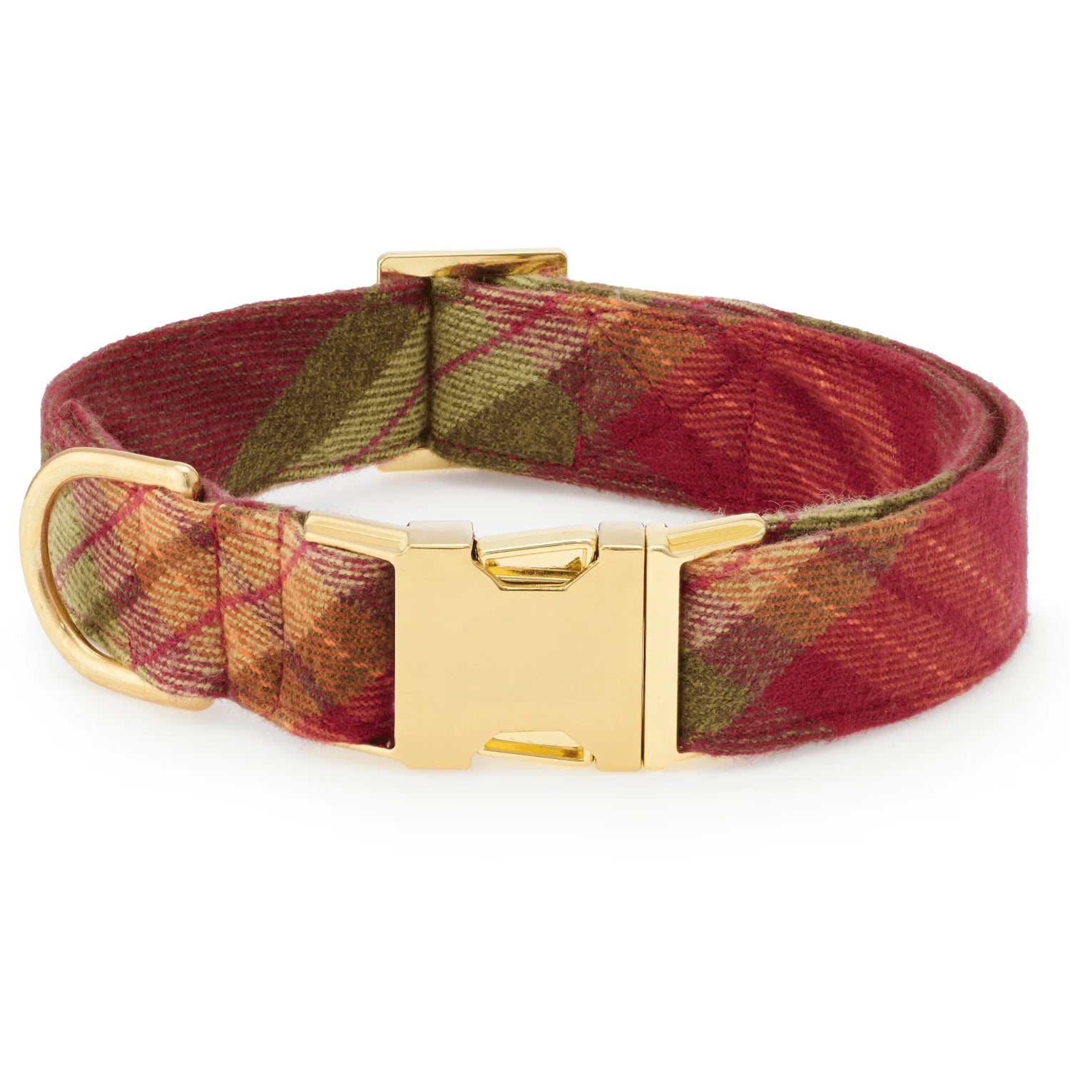 Adjustable Plaid Dog Collar with Removable Bow