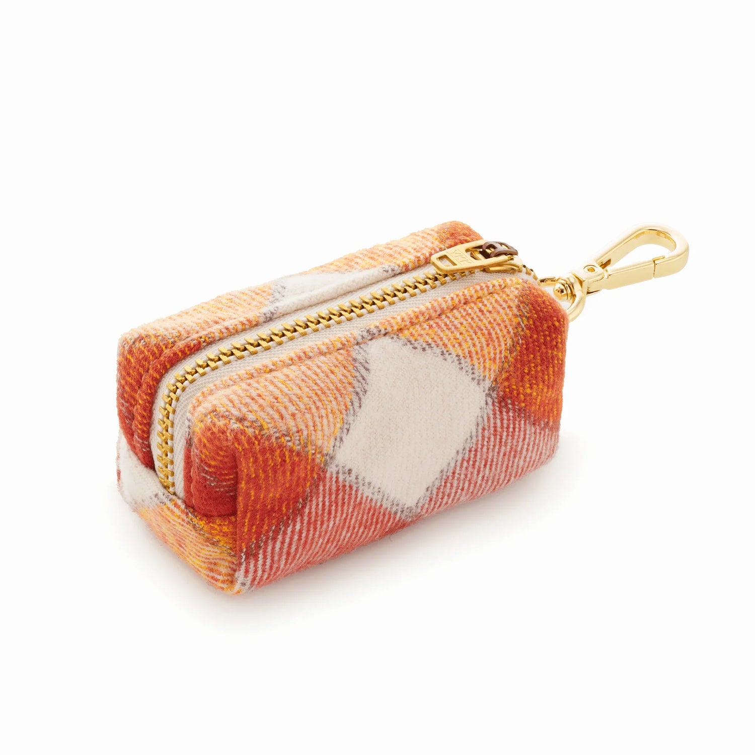 Orange Plaid Poop Bag Holder