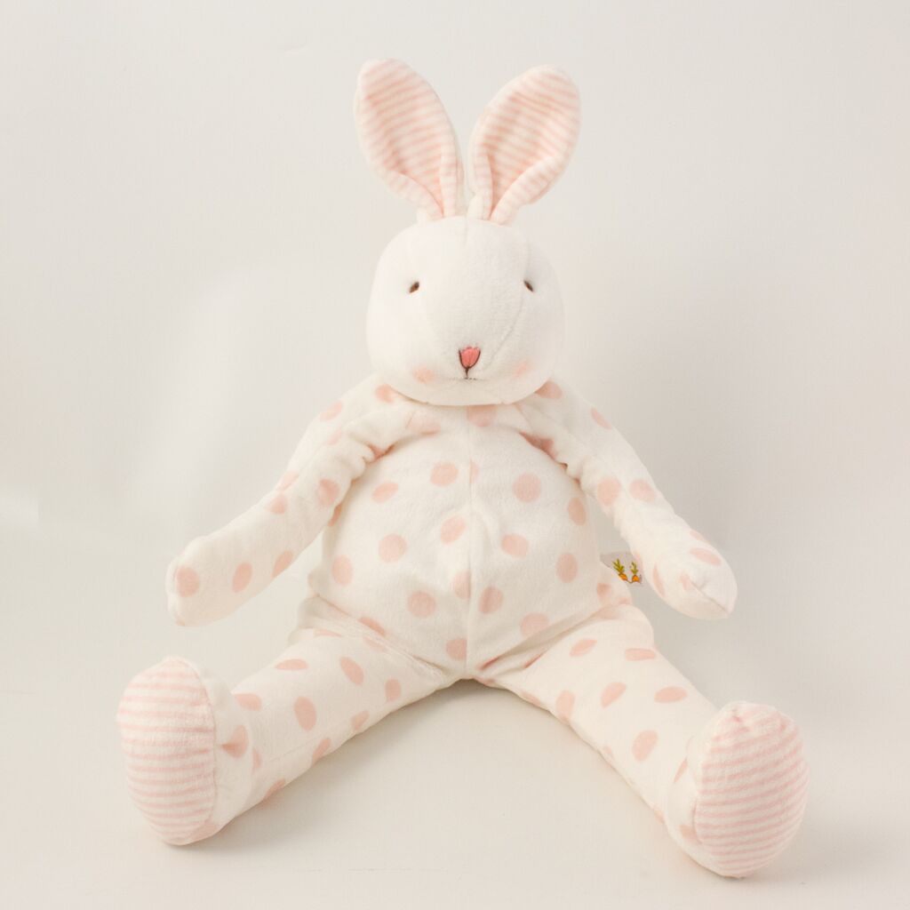 Pink Polka Dot Bunny Plush – 10 Inch