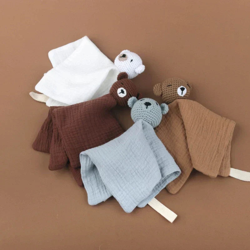 Crochet Bear Baby Security Blanket