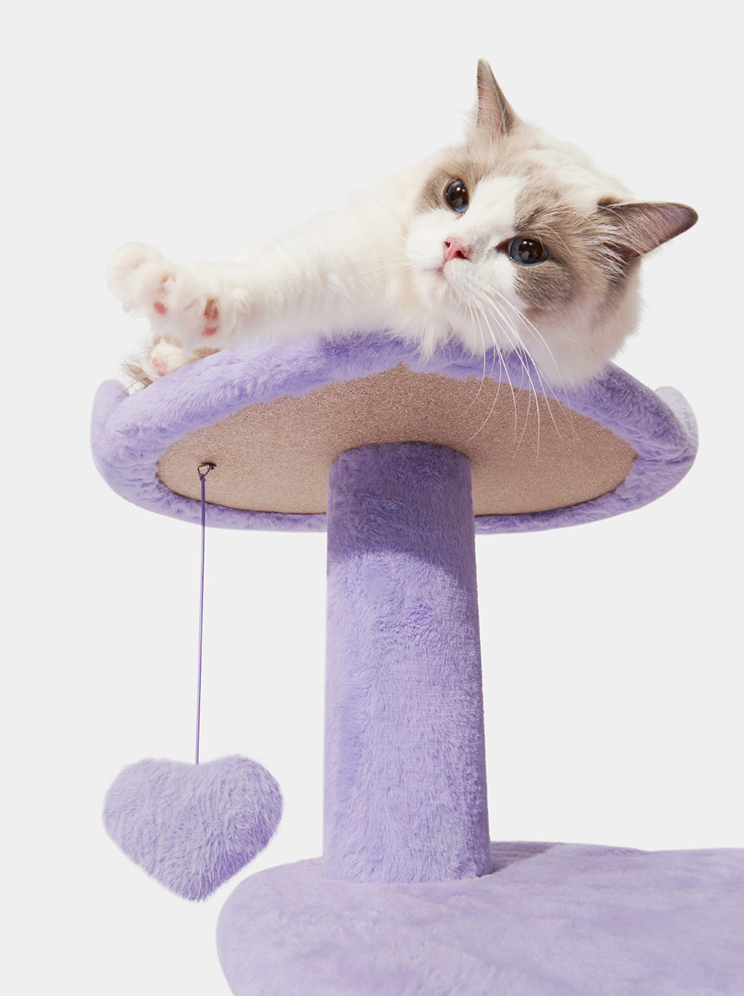 Cat Climber Tower – Four Platforms, Jute & Polyester, 40 in, Purple