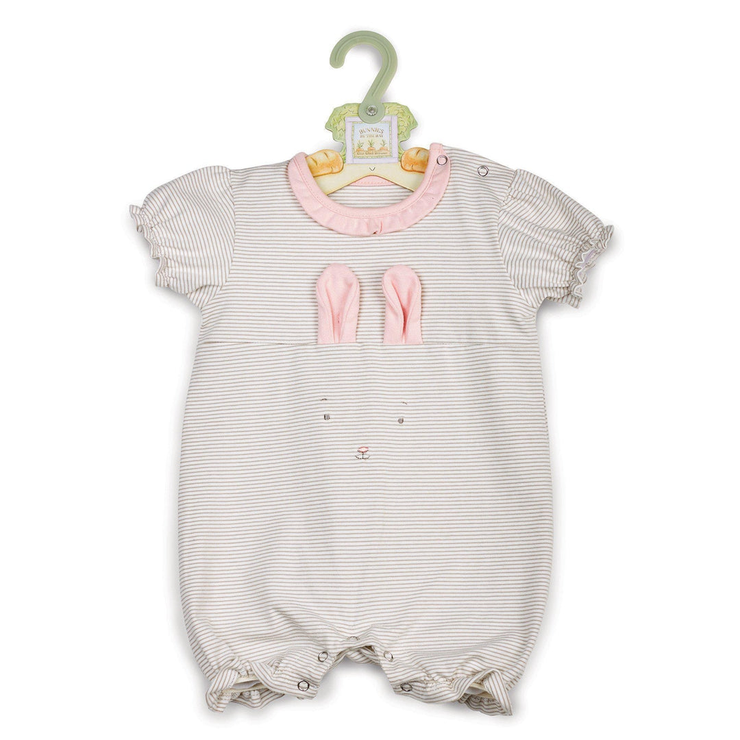 Grey Stripe Bunny Bubble Romper