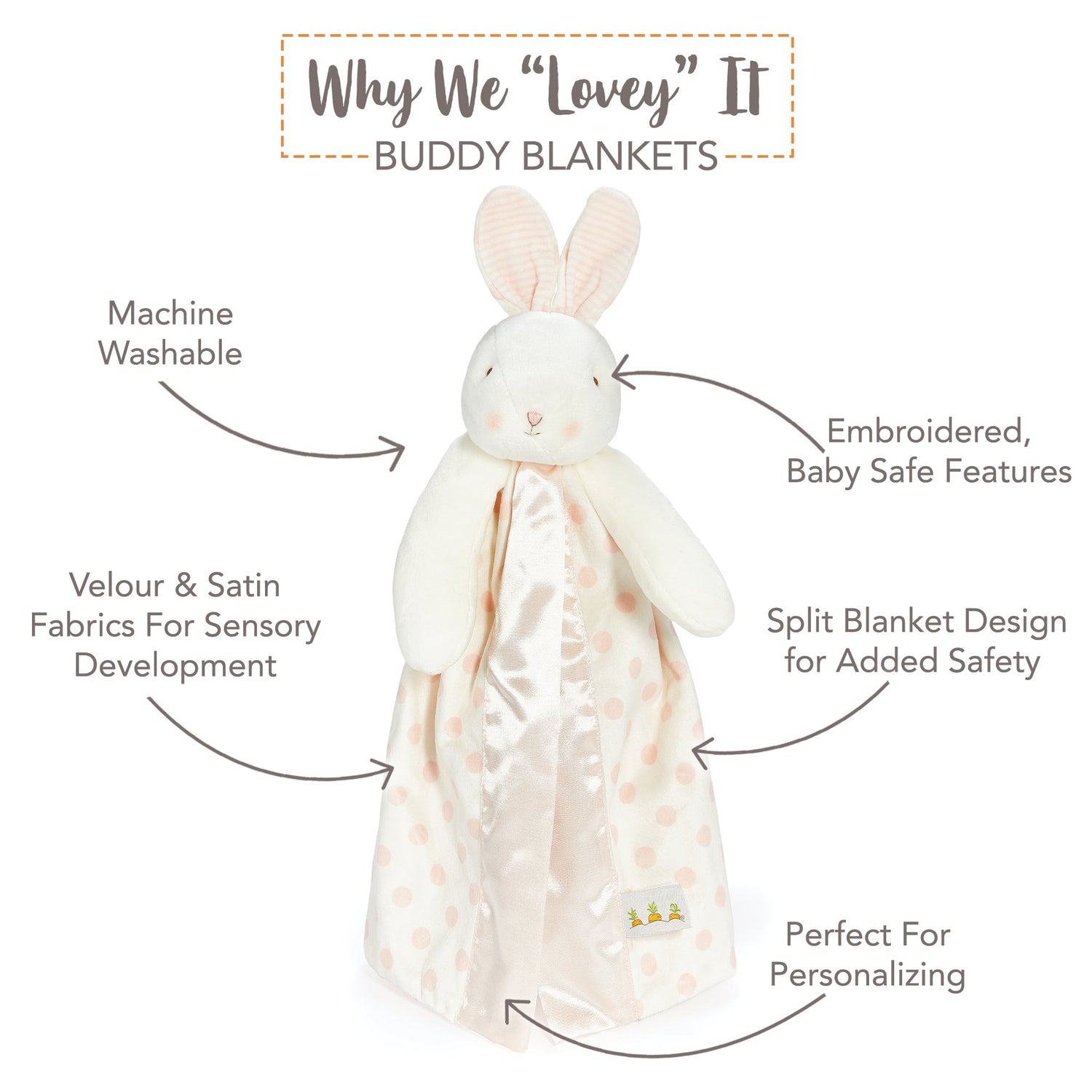 Blossom Dot Bunny Buddy Blanket