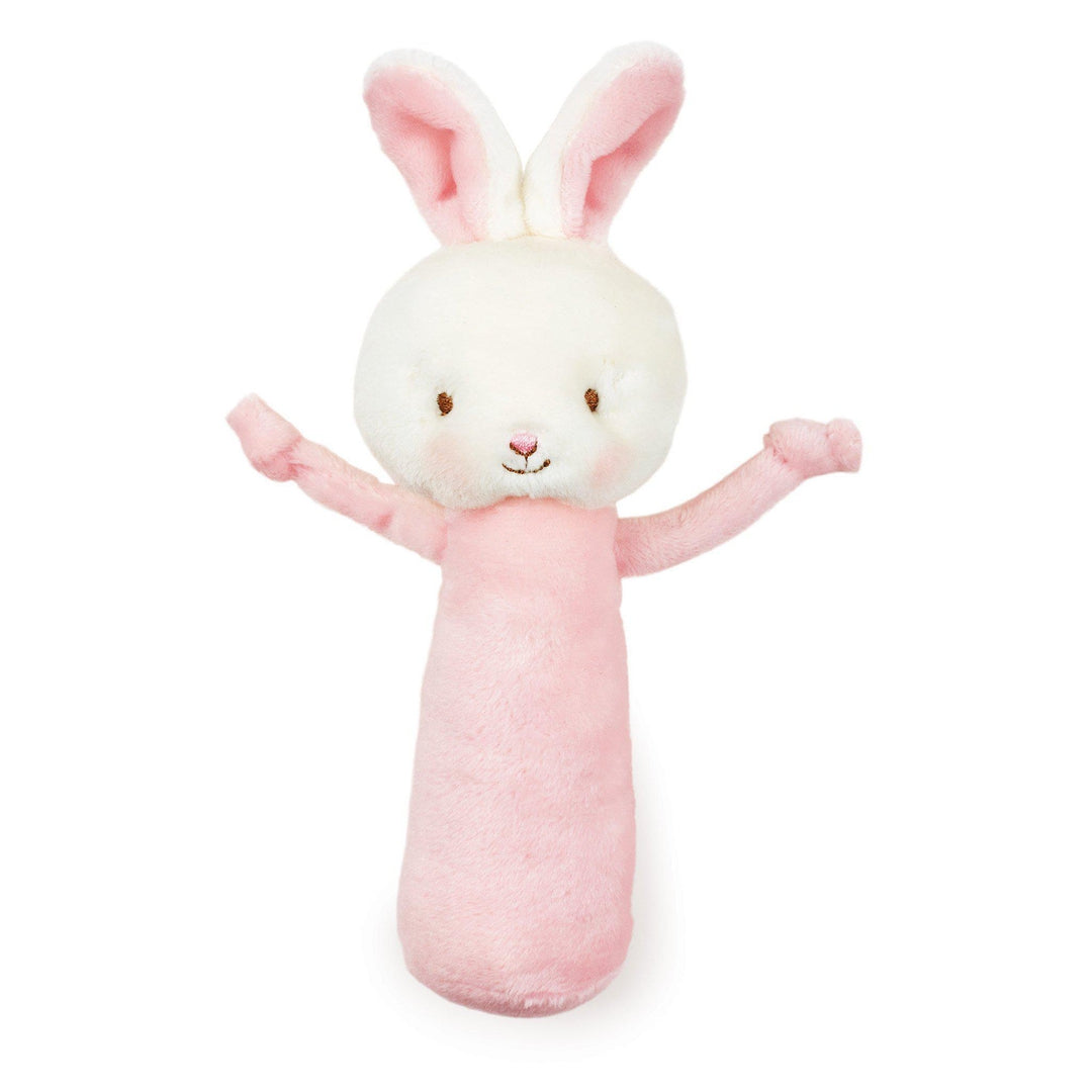 Velour Chime Rattle – Soft Baby Toy, 6 in, White