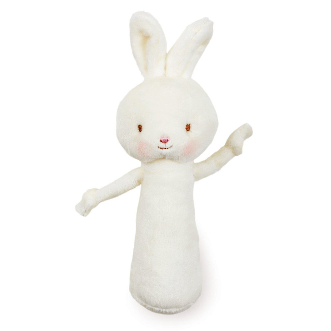 Velour Chime Rattle – Soft Baby Toy, 6 in, White