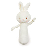 Velour Chime Rattle – Soft Baby Toy, 6 in, White