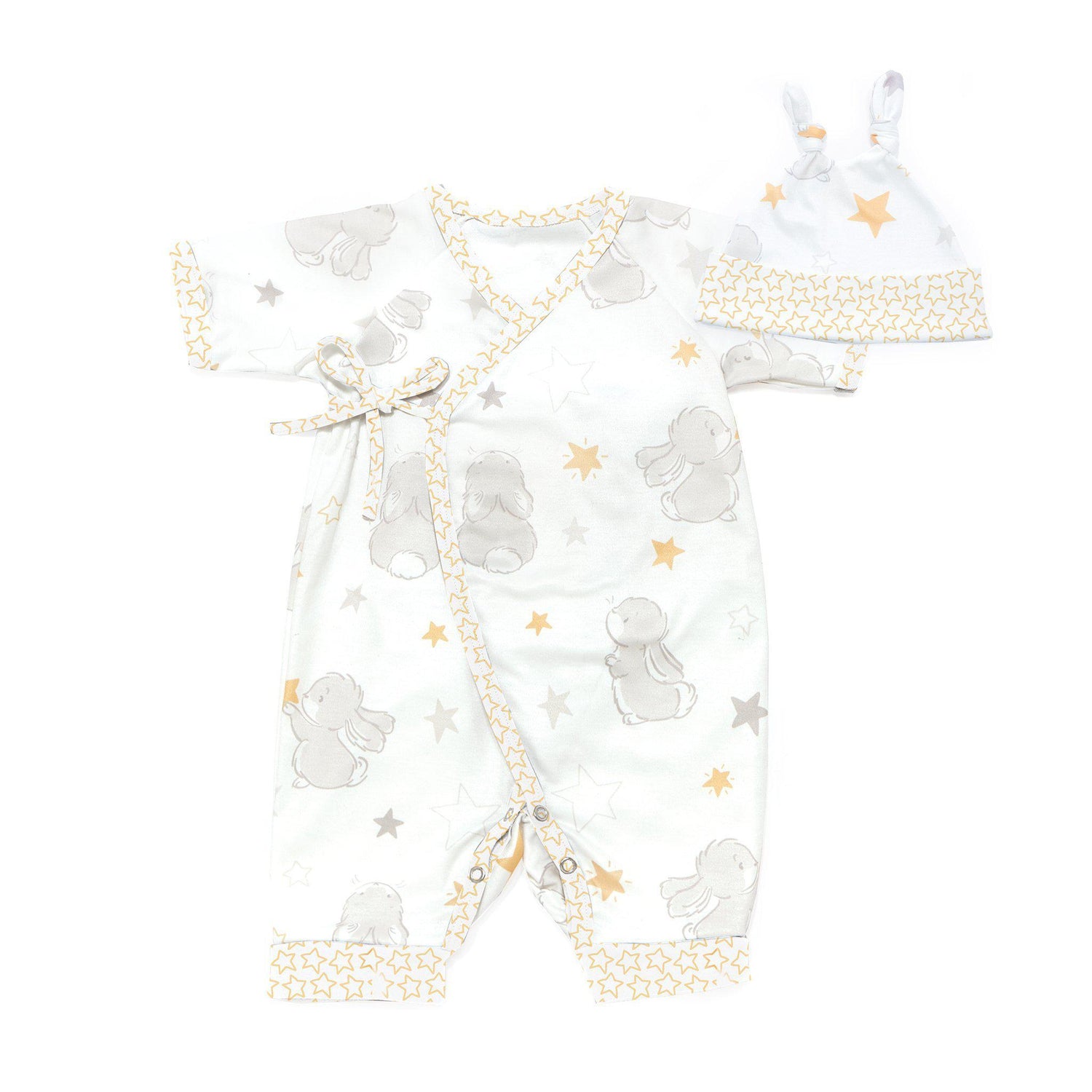 Bloom Bunny Kimono Romper and Hat Set