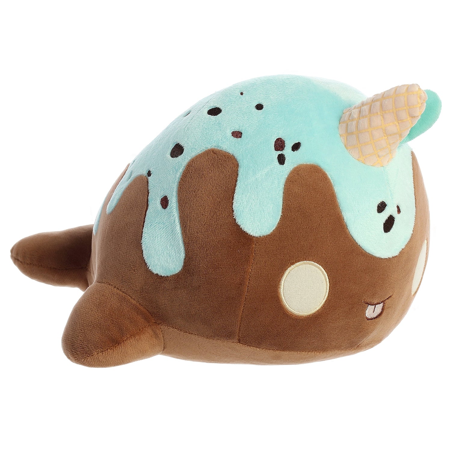 Tasty Peach Mint Chocolate Nomwhal Plush Toy, 12.5 in