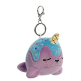 Tasty Peach Blue Moon Nomwhal Clip On Plush Toy, 4 in