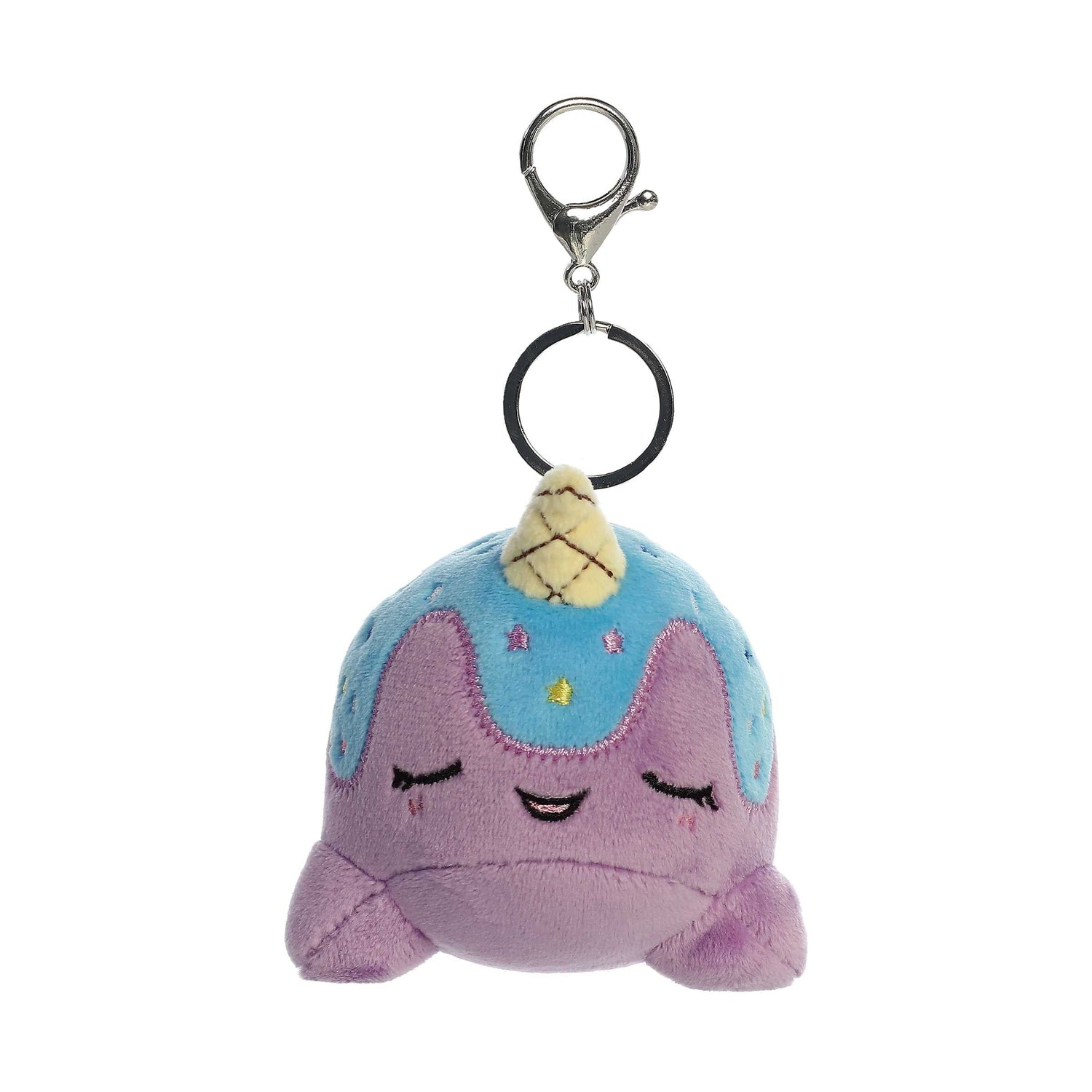 Tasty Peach Blue Moon Nomwhal Clip On Plush Toy, 4 in