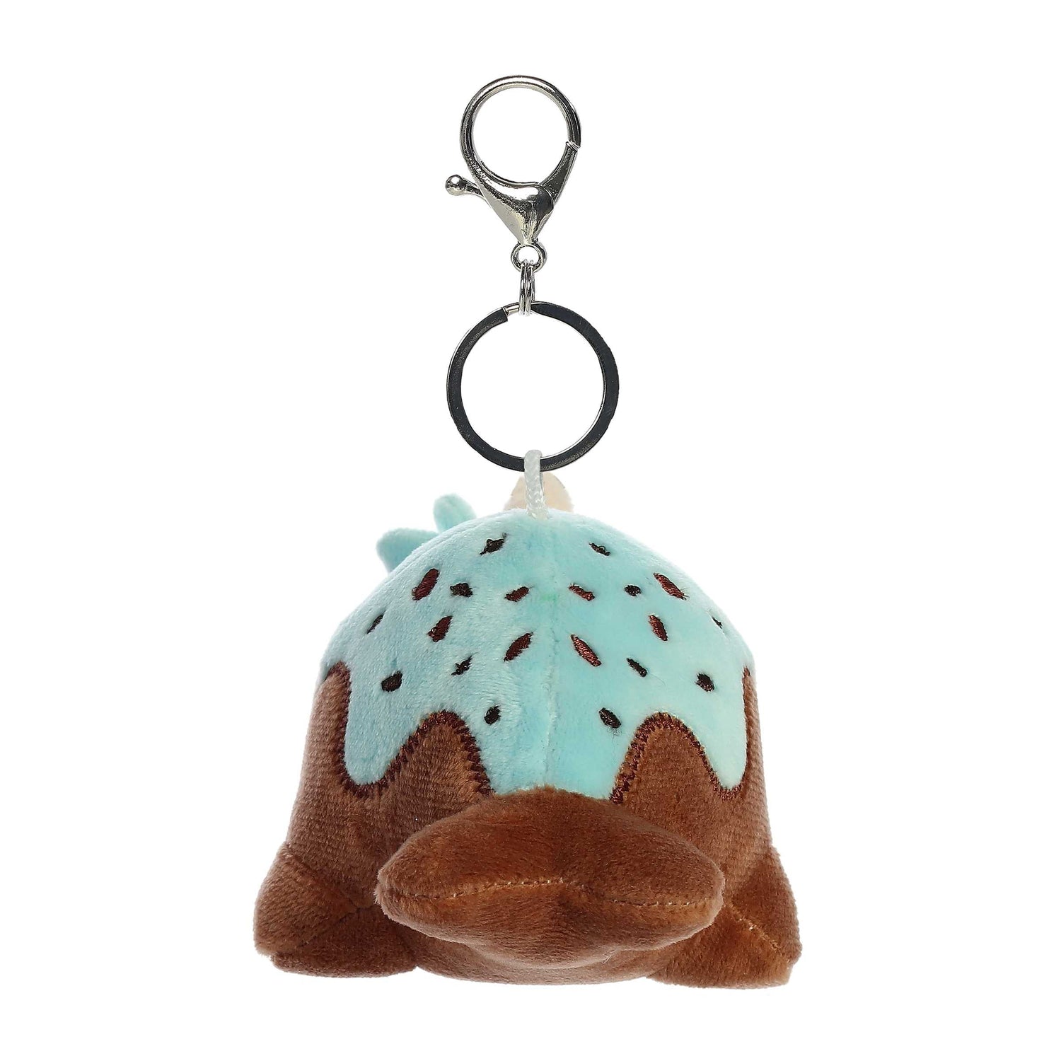 Tasty Peach Mint Chocolate Nomwhal Clip On Plush Toy, 4 in