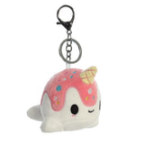 Tasty Peach Vanilla Berry Nomwhal Clip On Plush Toy, 4 in