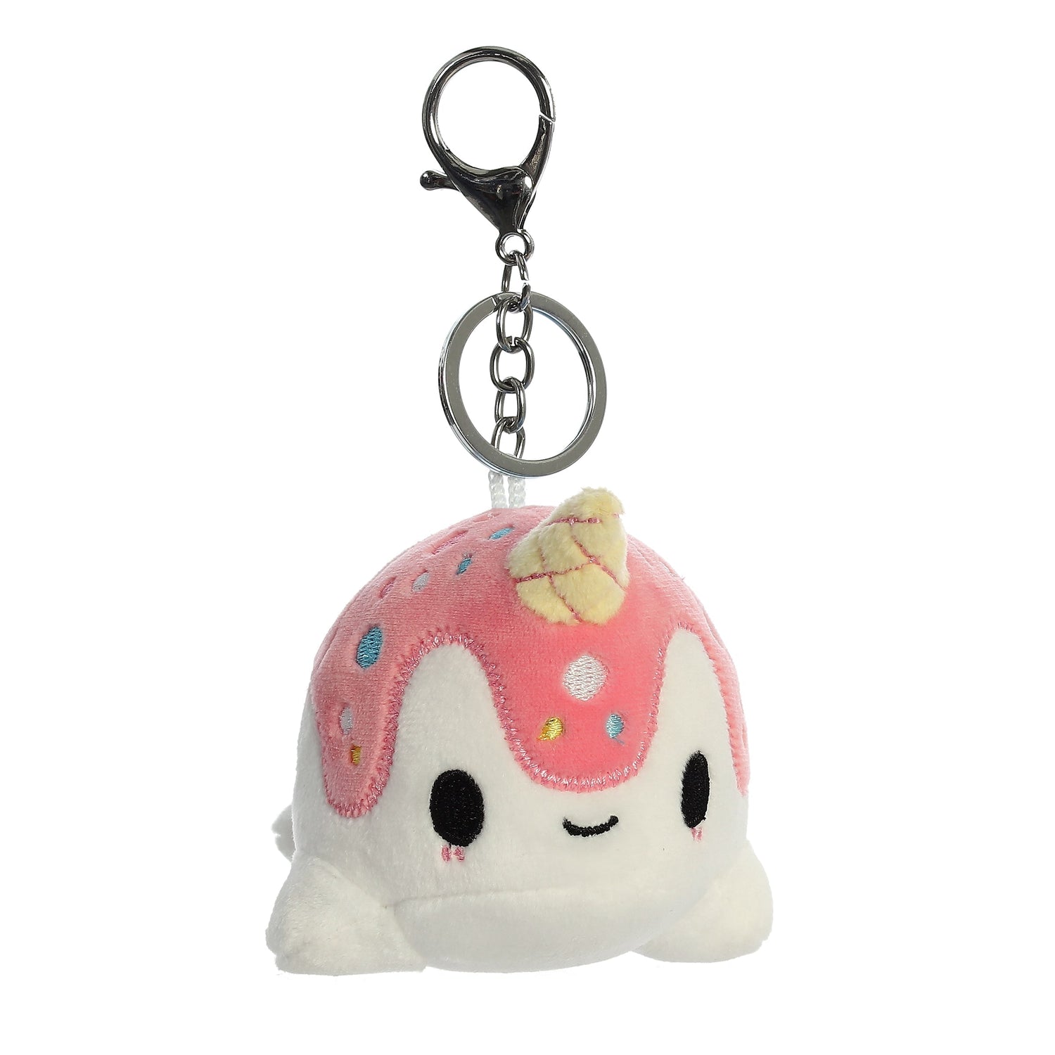 Tasty Peach Vanilla Berry Nomwhal Clip On Plush Toy, 4 in