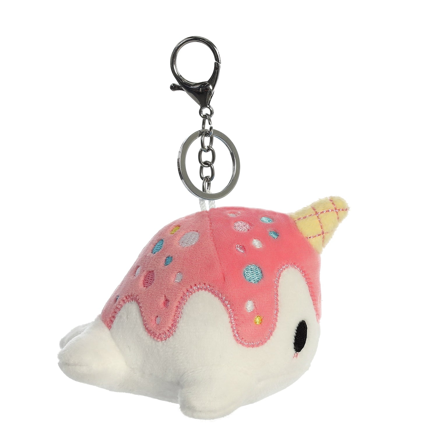 Tasty Peach Vanilla Berry Nomwhal Clip On Plush Toy, 4 in