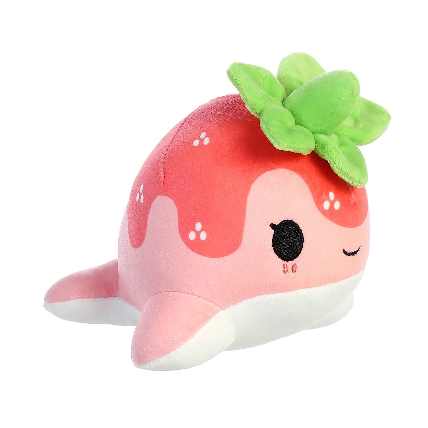 Tasty Peach Strawberry Nomwhal Plush Toy, 7 in