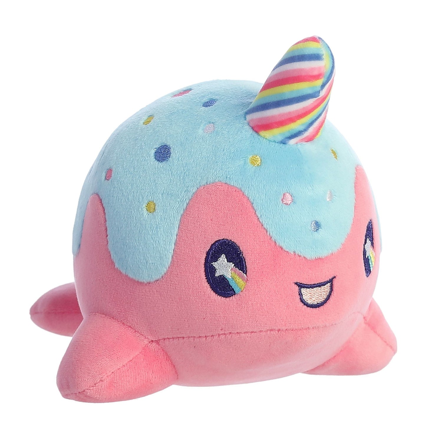 Tasty Peach Lollipop Nomwhal Plush Toy Stuffed Animal, 7 in