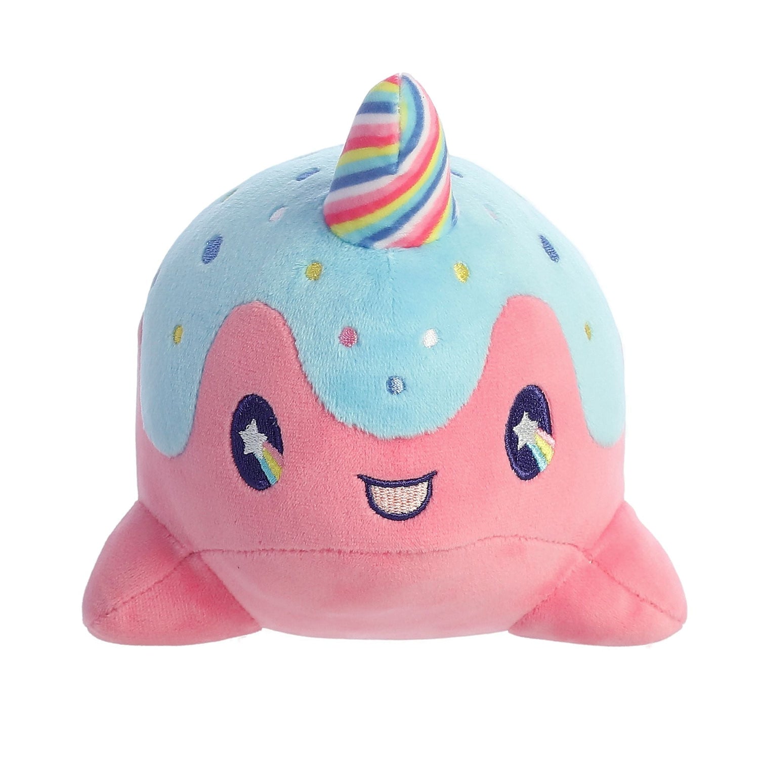 Tasty Peach Lollipop Nomwhal Plush Toy Stuffed Animal, 7 in