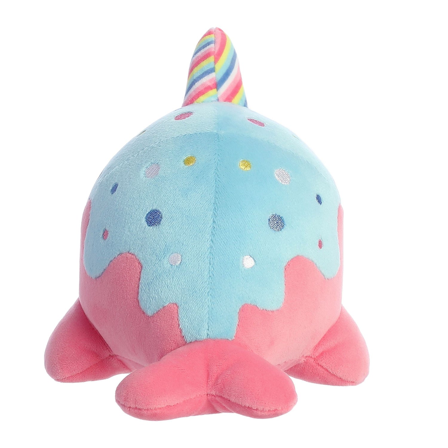 Tasty Peach Lollipop Nomwhal Plush Toy Stuffed Animal, 7 in