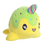 Tasty Peach Neon Lollipop Nomwhal Plush Toy, 7 in