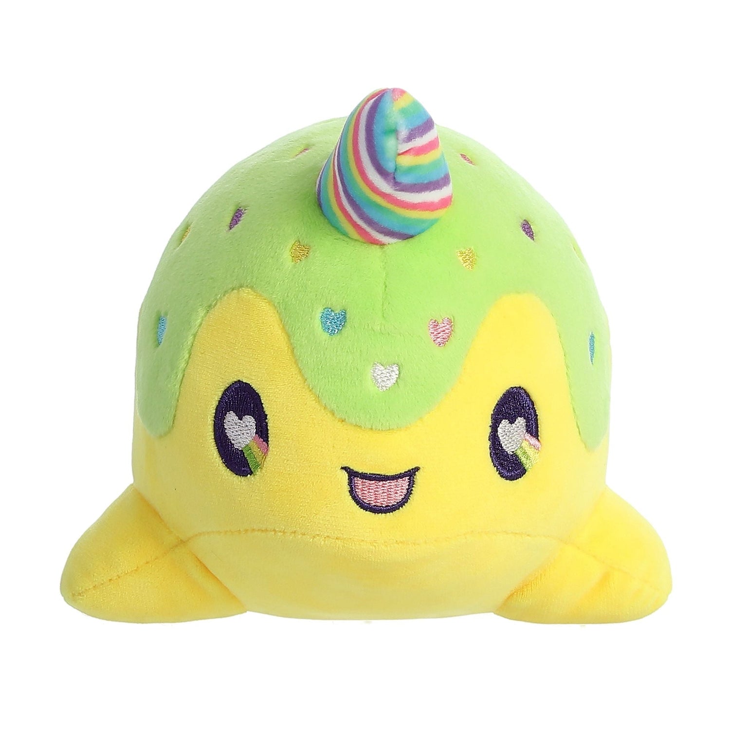 Tasty Peach Neon Lollipop Nomwhal Plush Toy, 7 in