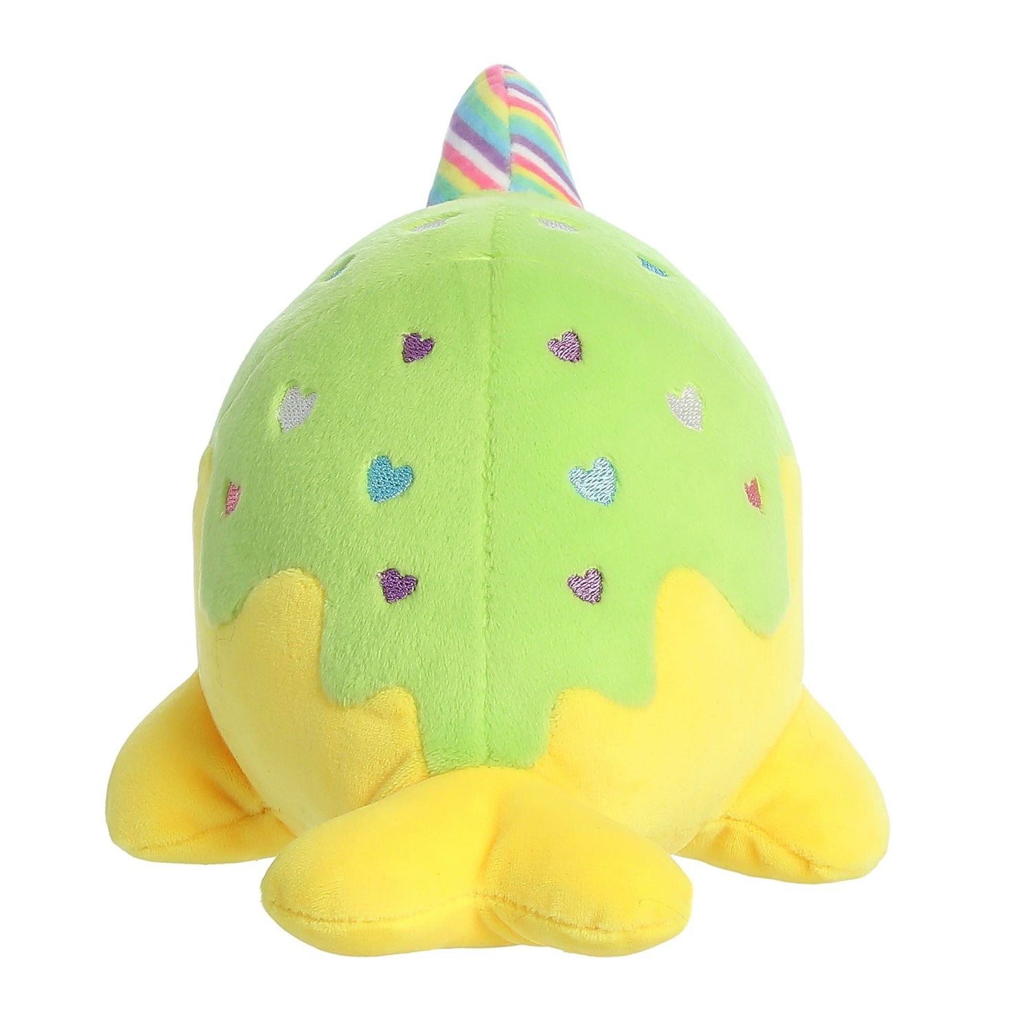 Tasty Peach Neon Lollipop Nomwhal Plush Toy, 7 in